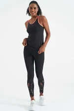 Débardeur de sport Tommylife Wholesale noir à double bretelle au dos, coupe standard, pour femme - 97258