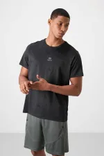 Tommylife Toptan O Yaka Standart Kalıp Aktif Spor Erkek T-Shirt 88397 Siyah