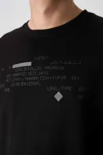 Tommylife Wholesale Crew Neck Oversize Printed Men's T-Shirt 88326 Black