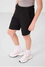 Ensemble short chino garçon Tommylife Wholesale en coton léger et extensible, coupe oversize, noir, réf. 11278