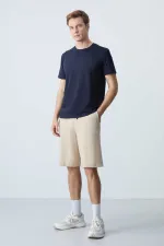 Tommylife Wholesale Comfort Fit Basic Men's Shorts 81277 Beige