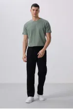 Pantalon Palazzo texturé coupe standard pour homme Tommylife en gros 82171 Noir