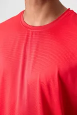 Tommylife Wholesale Crew Neck Standard Fit Active Sport Men's T-Shirt 88383 Red