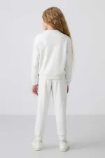 Ensemble de survêtement Tommylife Wholesale pour filles de 3 à 9 ans, col rond, taille oversize, réf. 75145, écru