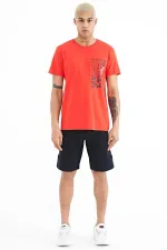 Tommylife Wholesale Men's Crew Neck Standard Fit Printed T-Shirt 88208 Fiesta