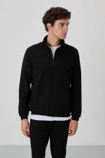 Tommylife Wholesale Herbert Standard Fit Stand Collar Men's Tracksuit Set 85233 Black