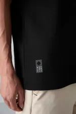 Tommylife Toptan O Yaka Oversize Baskılı Erkek T-Shirt 88325 Siyah