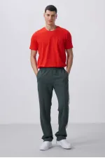 Pantalon palazzo pour homme Tommylife Wholesale, coupe standard, surface texturée, référence 82171, kaki