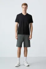 Short basique confort Tommylife pour homme, modèle 81281, kaki