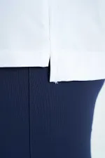 Tommylife Wholesale White Crew Neck Print Detail Oversize Short Sleeve Women's T-Shirt - 97263