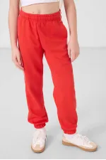 Tommylife Wholesale Crew Neck Printed Elasticated Hem Standard Fit Girls' Tracksuit Set 75186 Ecru Fiesta