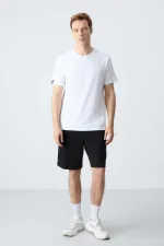 Tommylife Wholesale Comfort Fit Basic Men's Shorts 81277 Black