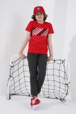 Pantalon de jogging garçon Tommylife en gros, couleur anthracite chiné, avec poches zippées, coupe standard et ourlets resserrés - 64042