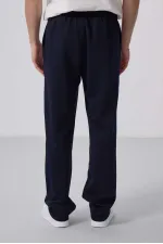 Pantalon palazzo pour homme Tommylife Wholesale, coupe confortable, surface texturée, référence 82163, bleu marine