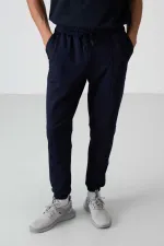 Tommylife Toptan Comfort Fit Nakışlı Erkek Jogger Eşofman Alt 82123 İndigo