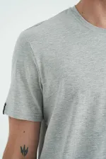 T-shirt basique Tommylife à col rond et coupe standard pour homme, gris clair chiné, référence 87911