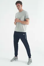 Tommylife Toptan Calvin O Yaka Standart Kalıp Basic Erkek T-Shirt 88245 Gri Melanj