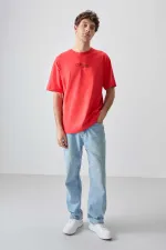 Tommylife Toptan O Yaka Oversize Baskılı Erkek T-Shirt 88361 Fiesta