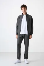 Survêtement zippé confortable Tommylife pour homme, vente en gros, 85072, anthracite chiné
