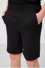 Ensemble short chino garçon Tommylife Wholesale en coton léger et extensible, coupe oversize, noir, réf. 11276