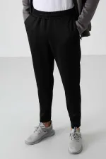 Tommylife Wholesale Bran Standard Fit Scuba Basic Men's Tracksuit Set 85199 Dark Grey - Black