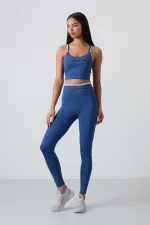 Tommylife Toptan Yüksek Bel Dar Paça Kadın Büstiyer Tayt Takım 95333 Parlament