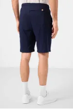 Short chino extensible léger, coupe standard, tissé, Tommylife Wholesale, bleu marine, référence 81292
