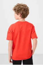 Tommylife Toptan Pamuklu Yumuşak Dokulu Oversize Fit Baskılı Erkek Çocuk T-Shirt 11285 Fiesta