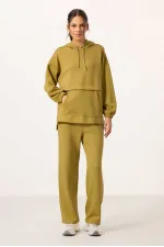Ensemble tunique de survêtement oversize à capuche et texture douce Tommylife pour femme - 95348 Moutarde foncé
