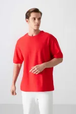 Tommylife Toptan O Yaka Oversize Basic Erkek T-Shirt 88339 Fiesta