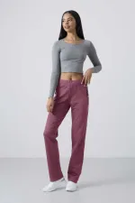 Pantalon de survêtement Tommylife Wholesale Soft Cherry pour femme, avec poches zippées, coupe confortable et jambes classiques - 94195