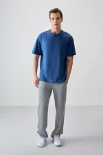 Tommylife Toptan O Yaka Oversize Basic Erkek T-Shirt 88353 Parlament