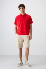 Tommylife Wholesale Polo Collar Oversize Printed Men's T-Shirt 88347 Fiesta