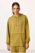 Ensemble tunique de survêtement oversize à capuche et texture douce Tommylife pour femme - 95348 Moutarde foncé