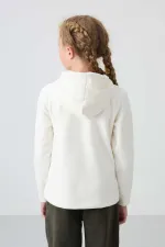 Sweat-shirt à capuche en polaire coupe standard pour filles de 7 à 15 ans, Tommylife Wholesale, référence 75152, écru
