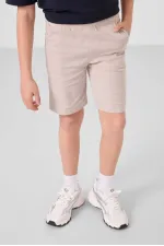 Ensemble short chino garçon Tommylife en coton stretch léger, coupe oversize, taille 11278, bleu marine-pierre