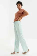 Pantalon de survêtement Tommylife Wholesale Aqua Green Classic Leg à taille élastiquée avec cordon de serrage - 94619