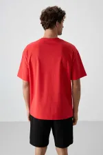 Tommylife Toptan O Yaka Oversize Baskılı Erkek T-Shirt 88371 Fiesta