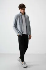 Tommylife Toptan Bran Standart Kalıp Scuba Basic Erkek Eşofman Takım 85199 Gri - Siyah
