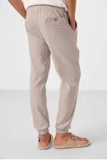 Pantalon chino extensible léger, coupe standard, tissé, Tommylife Wholesale, couleur pierre (réf. 82176).