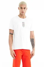 T-shirt homme Tommylife Wholesale Tylor, col rond, coupe standard, imprimé, blanc, référence 88227