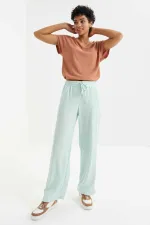 Pantalon de survêtement Tommylife Wholesale Aqua Green Classic Leg à taille élastiquée avec cordon de serrage - 94619