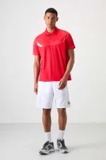 Tommylife Toptan Polo Yaka Standart Kalıp Aktif Spor Erkek T-Shirt 88402 Kırmızı