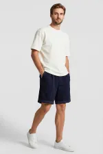 Short basique oversize bleu marine Tommylife pour homme avec ceinture - 81285