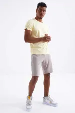Tommylife Toptan Koyu Bej Bağcıklı Standart Kalıp Basic Erkek Şort - 81212