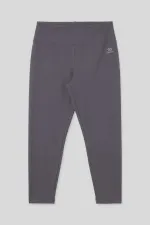 Tommylife Toptan Koyu Gri Yüksek Bel Toparlayıcı Battal Büyük Beden Kadın Tayt - 94650