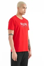 Tommylife Wholesale Liam Crew Neck Standard Fit Printed Men's T-Shirt 88207 Red