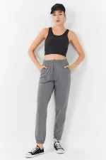 Tommylife Wholesale Smoked Basic Sleeveless Slim Fit U-Neck Women's Crop Top Tank Top - 97160