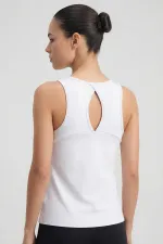 Débardeur de sport blanc Tommylife pour femme, coupe standard, dos croisé - 97296