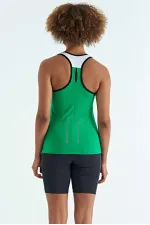 Débardeur femme Tommylife Wholesale vert avec détail imprimé au dos - Coupe standard - 97269